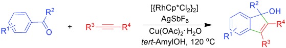 Regioselective Synthesis of Indenols by Rhodium-Catalyzed C<span class='icomoon'></span>H Activation and Carbocyclization of Aryl Ketones and Alkynes