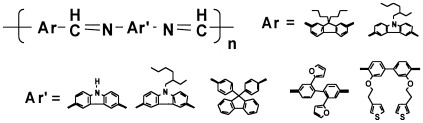 Synthesis and characterization of new, soluble polyazomethines bearing fluorene and carbazole units in the backbone and solubility-improving moieties in the side group