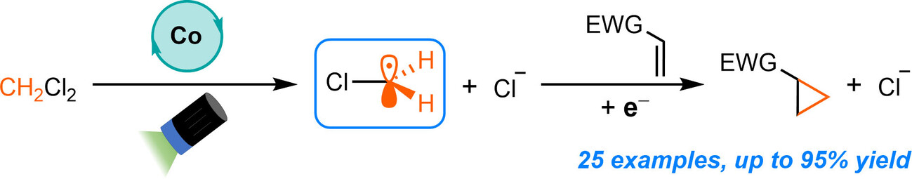 Vitamin B12-Photocatalyzed Cyclopropanation of Electron-Deficient Alkenes Using Dichloromethane as the Methylene Source**