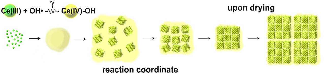 Radiation Chemistry Provides Nanoscopic Insights into the Role of Intermediate Phases in CeO2 Mesocrystal Formation