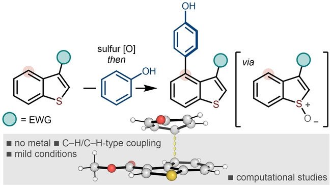 Metal-Free Arylation of Benzothiophenes at C4 by Activation as their Benzothiophene S-Oxides