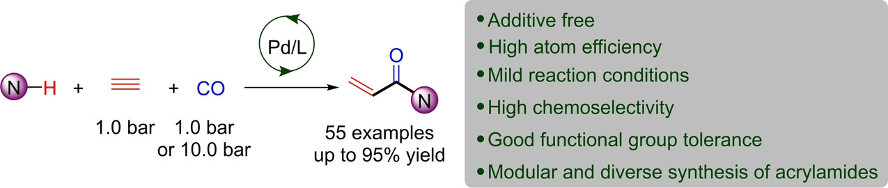 Modular and Diverse Synthesis of Acrylamides by Palladium-Catalyzed Hydroaminocarbonylation of Acetylene