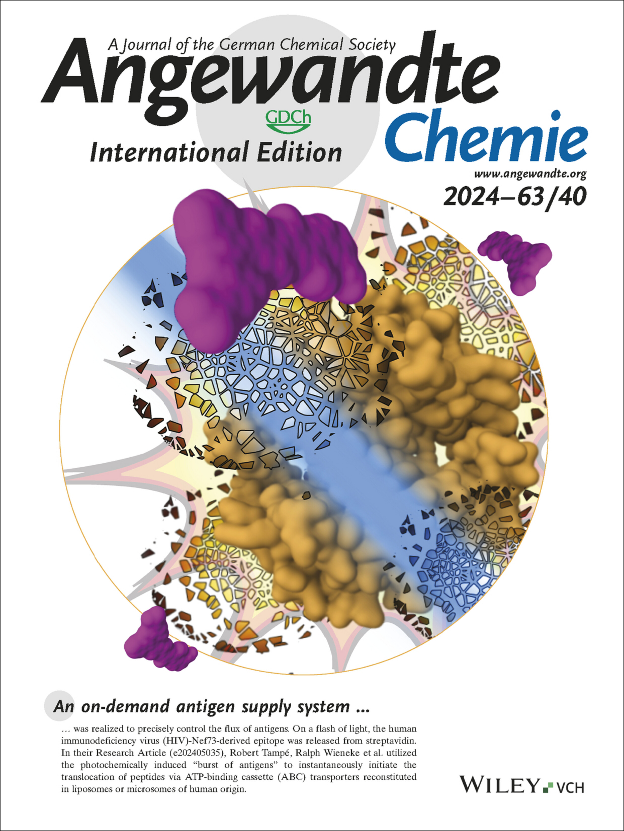 Inside Cover: Antigen Delivery Controlled by an On-Demand Photorelease (Angew. Chem. Int. Ed. 40/2024) Volume 63 Issue 40, 2024