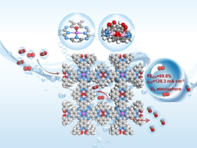 Boosting CO2 Electroreduction over a Covalent Organic Framework in the Presence of Oxygen