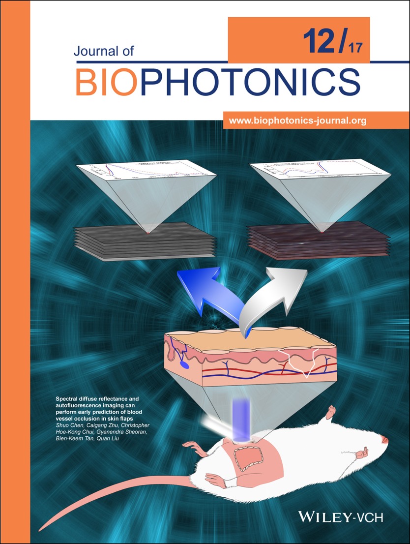 Back Cover: Spectral diffuse reflectance and autofluorescence imaging can perform early prediction of blood vessel occlusion in skin flaps (J. Biophotonics 12/2017) Volume 10 Issue 12, 2017