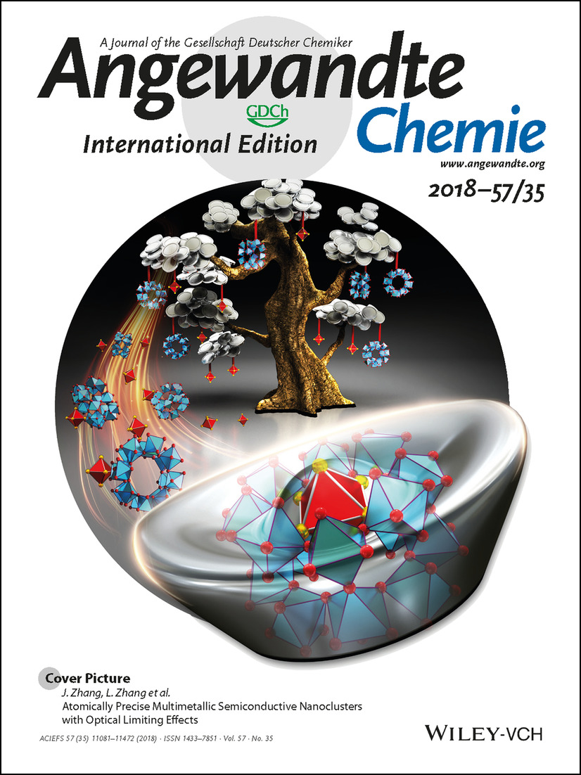 Cover Picture: Atomically Precise Multimetallic Semiconductive Nanoclusters with Optical Limiting Effects (Angew. Chem. Int. Ed. 35/2018) Volume 57 Issue 35, 2018