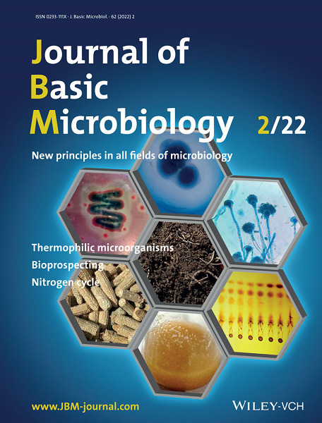 Cover: Journal of Basic Microbiology. 2/2022 Volume 62 Issue 2, 2022
