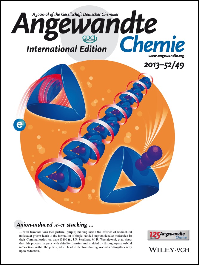 Back Cover: Electron Sharing and Anion–π Recognition in Molecular Triangular Prisms (Angew. Chem. Int. Ed. 49/2013)