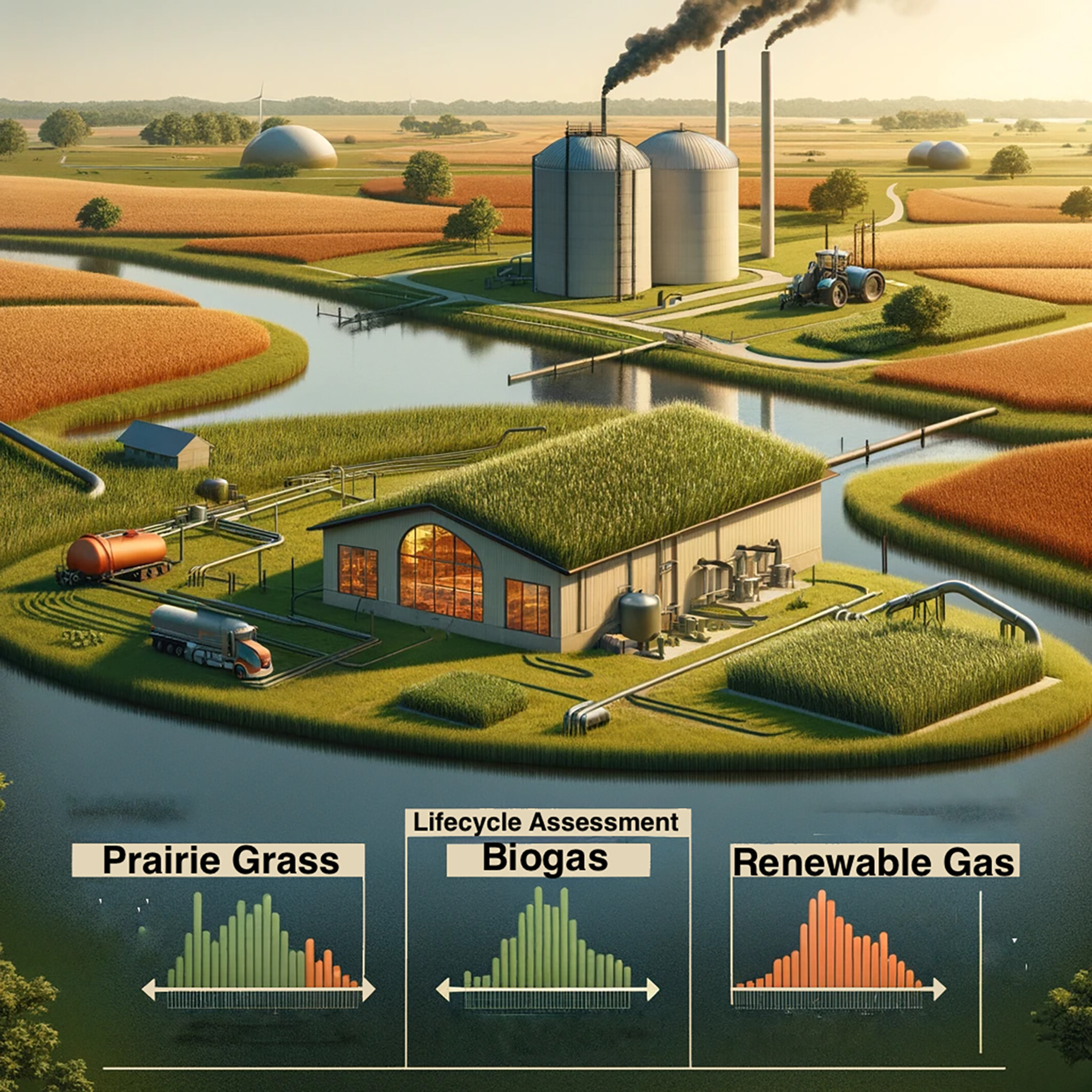 Techno-economic and life cycle analysis of renewable natural gas derived from anaerobic digestion of grassy biomass: A US Corn Belt watershed case study
