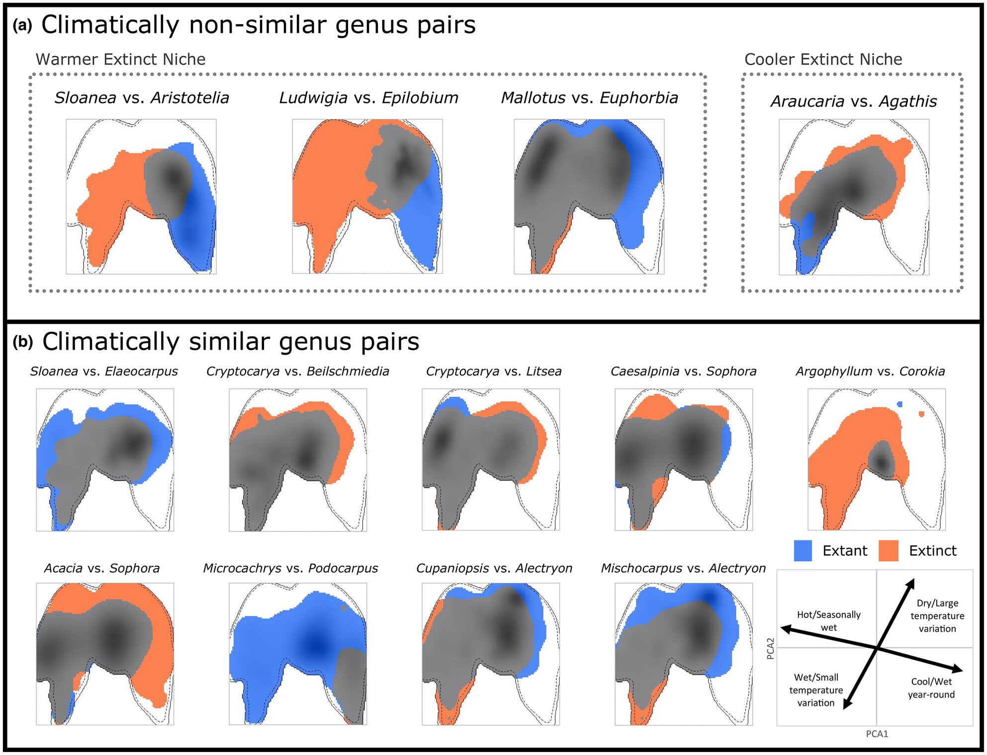Do modern climatic niches distinguish extinct and extant plant genera in New Zealand?