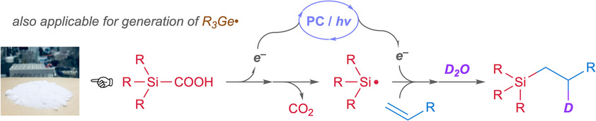 Sila- and Germacarboxylic Acids: Precursors for the Corresponding Silyl and Germyl Radicals