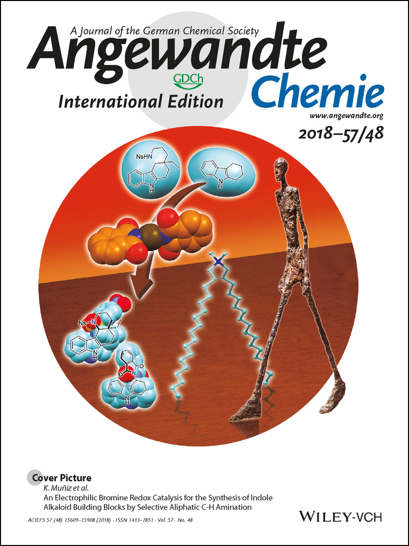 Cover Picture: An Electrophilic Bromine Redox Catalysis for the Synthesis of Indole Alkaloid Building Blocks by Selective Aliphatic C−H Amination (Angew. Chem. Int. Ed. 48/2018) Volume 57 Issue 48, 2018