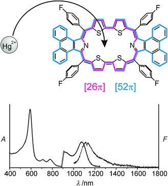Ein kernmodifiziertes Rubyrin mit meso-Aryl-Subsituenten und Phenanthren-anellierten Pyrrolringen als hoch konjugierter NIR-Farbstoff und Hg2+-Sonde