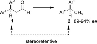 Enantioselective Preparation of 1,1-Diarylethanes: Aldehydes as Removable Steering Groups for Asymmetric Synthesis