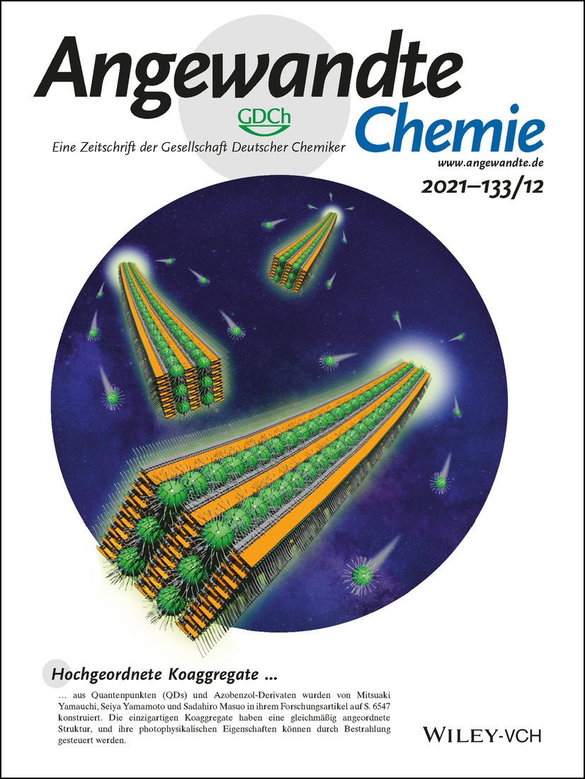 Innentitelbild: A Highly Ordered Quantum Dot Supramolecular Assembly Exhibiting Photoinduced Emission Enhancement (Angew. Chem. 12/2021) Volume 133 Issue 12, 2021