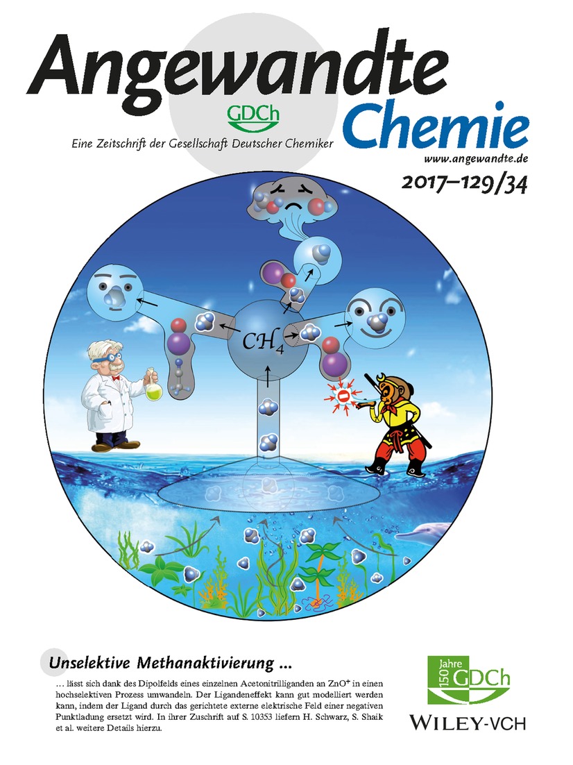 Rücktitelbild: Steuerung der Produktverteilung und der Mechanismen der thermischen Aktivierung von Methan durch Ligandeneffekte und elektrische Felder (Angew. Chem. 34/2017) Volume 129 Issue 34, 2017