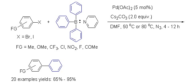 Palladium-Catalyzed Suzuki-Miyaura Type Coupling Reaction of Aryl Halides with Triphenylborane-Pyridine