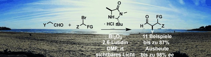 Light-Driven Organocatalysis Using Inexpensive, Nontoxic Bi2O3 as the Photocatalyst