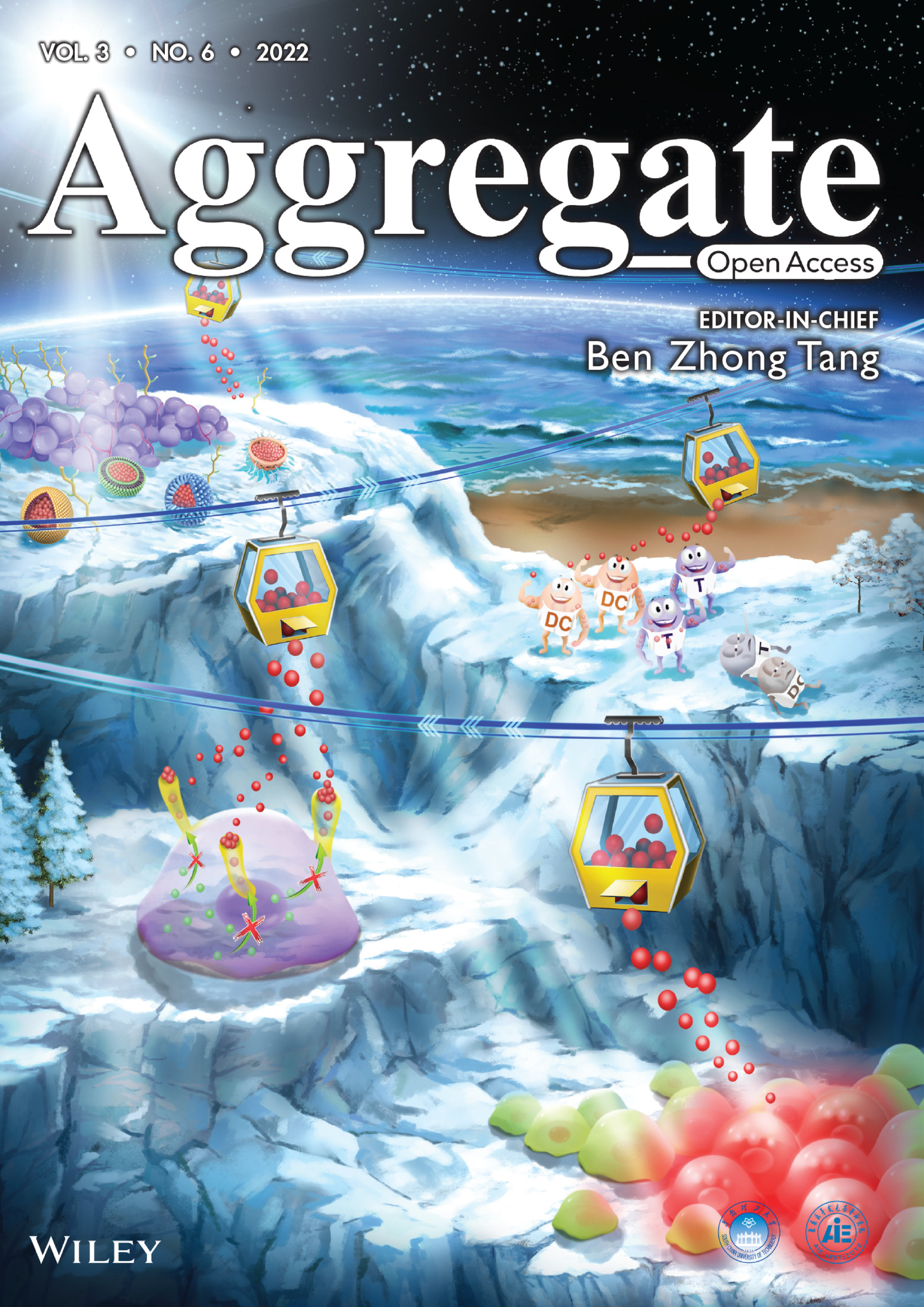 Back Cover: AIE-based drug/gene delivery system: Evolution from fluorescence monitoring alone to augmented therapeutics Volume 3 Issue 6, 2022