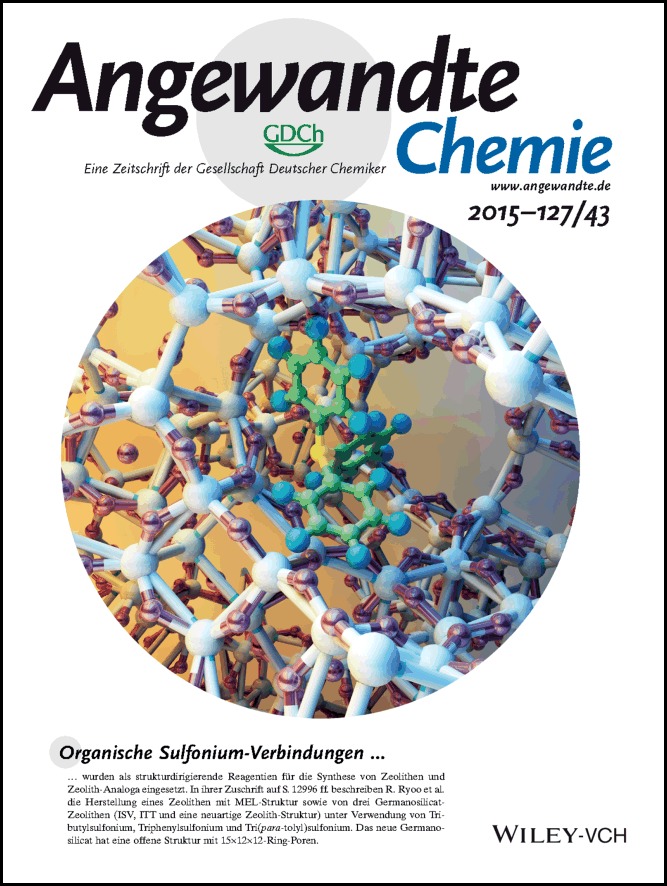 Innenrücktitelbild: Synthesis of Silicate Zeolite Analogues Using Organic Sulfonium Compounds as Structure-Directing Agents (Angew. Chem. 43/2015)