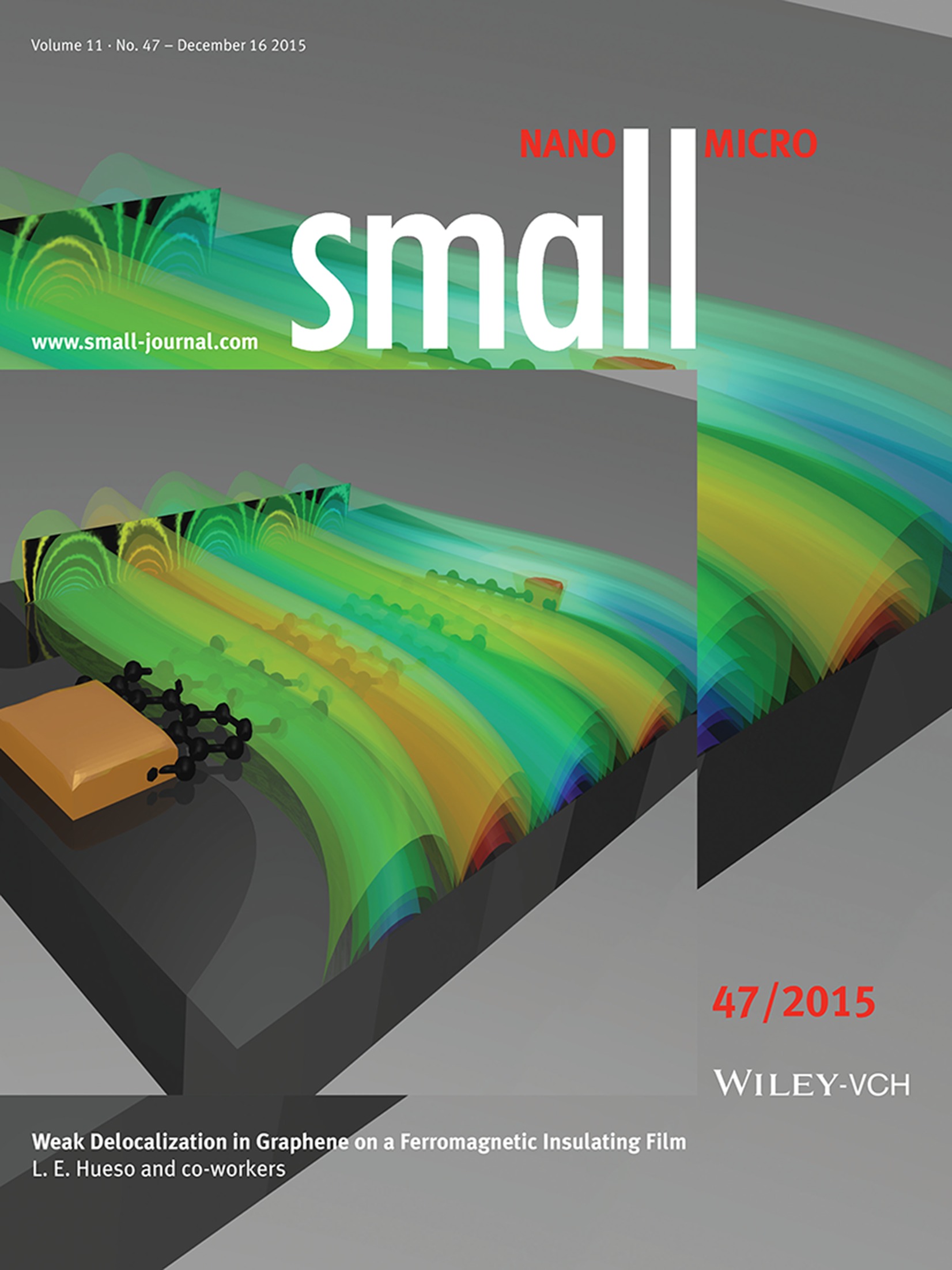 Ferromagnetics: Weak Delocalization in Graphene on a Ferromagnetic Insulating Film (Small 47/2015)