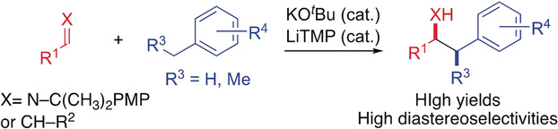 Catalytic Direct-Type Addition Reactions of Alkylarenes with Imines and Alkenes