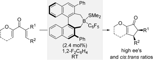 Enantioselective Nazarov Cyclizations Catalyzed by an Axial Chiral C6F5-Substituted Boron Lewis Acid