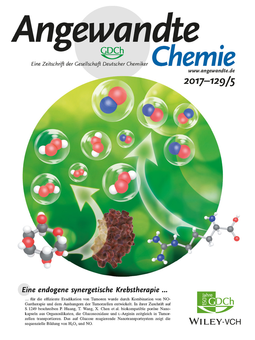 Rücktitelbild: Glucose-Responsive Sequential Generation of Hydrogen Peroxide and Nitric Oxide for Synergistic Cancer Starving-Like/Gas Therapy (Angew. Chem. 5/2017) Volume 129 Issue 5, 2017
