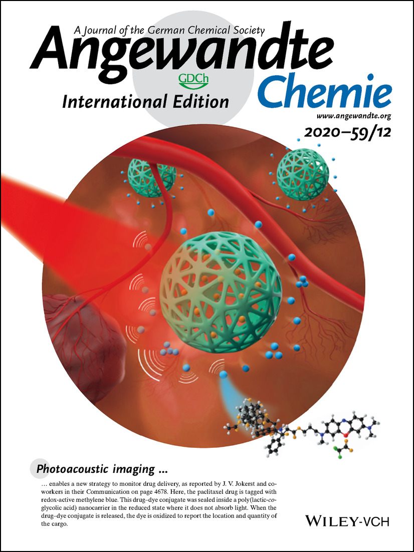 Inside Cover: Photoacoustic Imaging Quantifies Drug Release from Nanocarriers via Redox Chemistry of Dye-Labeled Cargo (Angew. Chem. Int. Ed. 12/2020) Volume 59 Issue 12, 2020
