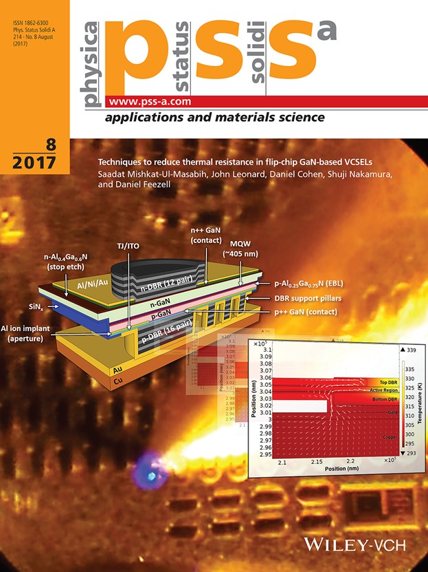 Techniques to reduce thermal resistance in flip-chip GaN-based VCSELs (Phys. Status Solidi A 8∕2017)