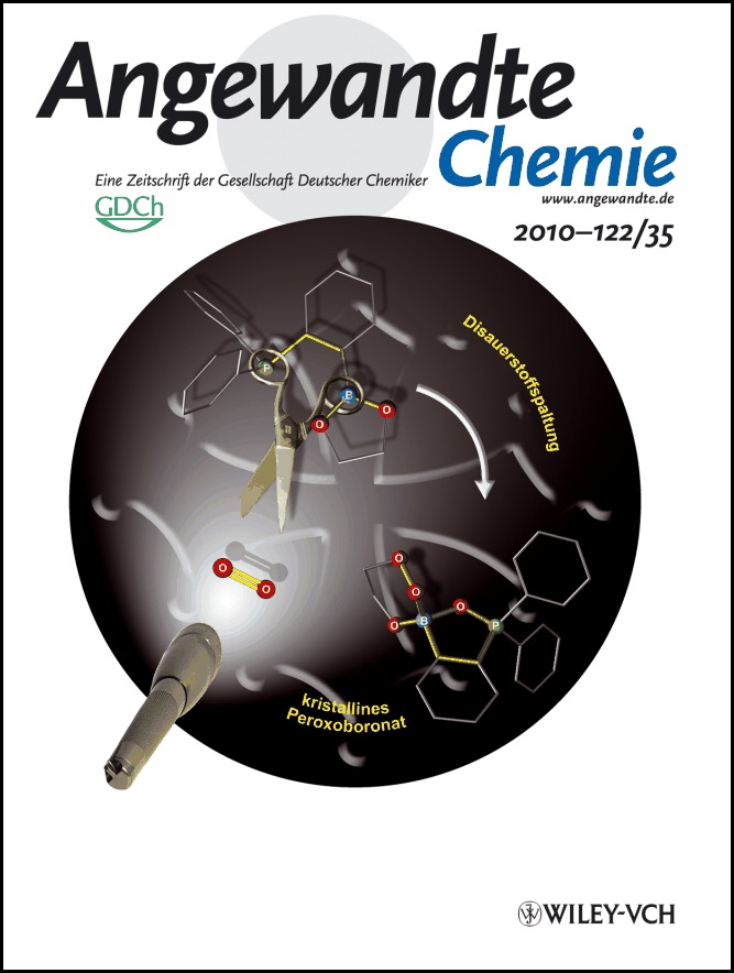 Innentitelbild: Reaction of Singlet Dioxygen with Phosphine–Borane Derivatives: From Transient Phosphine Peroxides to Crystalline Peroxoboronates (Angew. Chem. 35/2010)