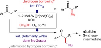 Hydrogen-Borrowing and Interrupted-Hydrogen-Borrowing Reactions of Ketones and Methanol Catalyzed by Iridium