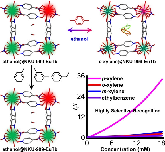 Confinement of p-Xylene in the Pores of a Bilanthanide Metal–Organic Framework for Highly Selective Recognition
