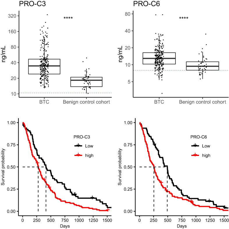 Blood-based tumor fibrosis markers as diagnostic and prognostic biomarkers in patients with biliary tract cancer