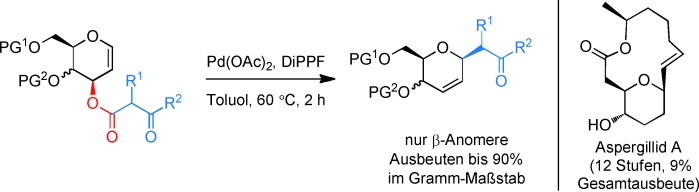 Stereoselective β-C-Glycosylation by a Palladium-Catalyzed Decarboxylative Allylation: Formal Synthesis of Aspergillide A