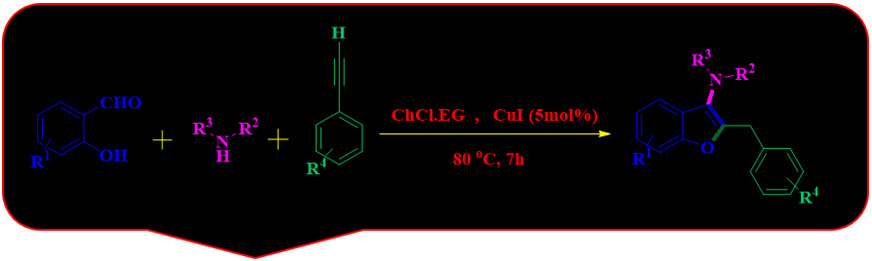 CuI-catalyzed, one-pot synthesis of 3-aminobenzofurans in deep eutectic solvents