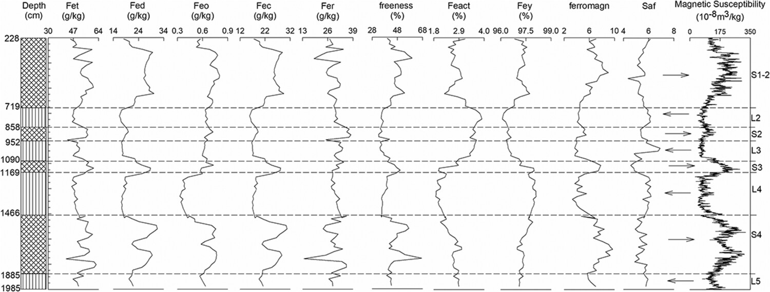 Iron pools of the typical loess–palaeosol sequence and their environmental significance in northeastern China