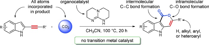 Organocatalyzed CO2 Trapping Using Alkynyl Indoles
