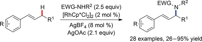 Regioselective Intermolecular Allylic C−H Amination of Disubstituted Olefins via Rhodium/π-Allyl Intermediates