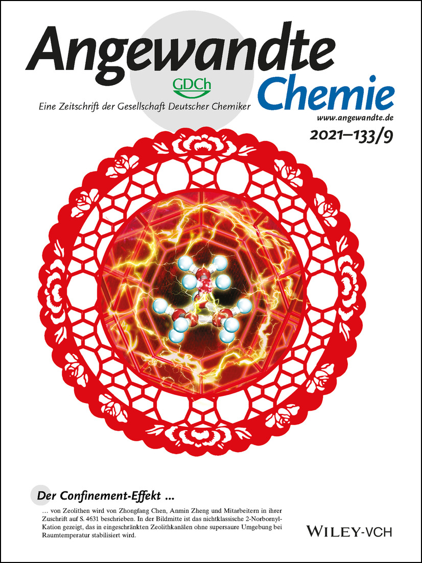 Rücktitelbild: In Situ Observation of Non-Classical 2-Norbornyl Cation in Confined Zeolites at Ambient Temperature (Angew. Chem. 9/2021) Volume 133 Issue 9, 2021