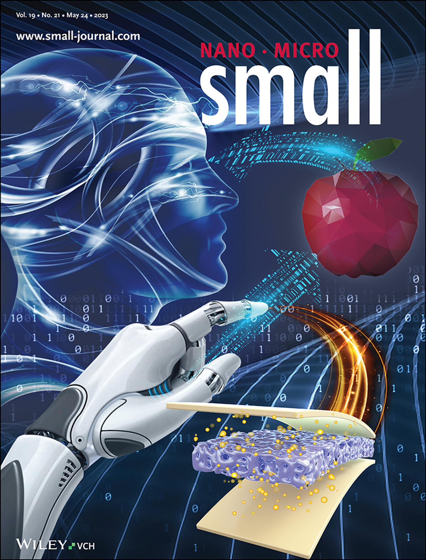 A Dual-Responsive Artificial Skin for Tactile and Touchless Interfaces (Small 21/2023) Volume 19 Issue 21, 2023