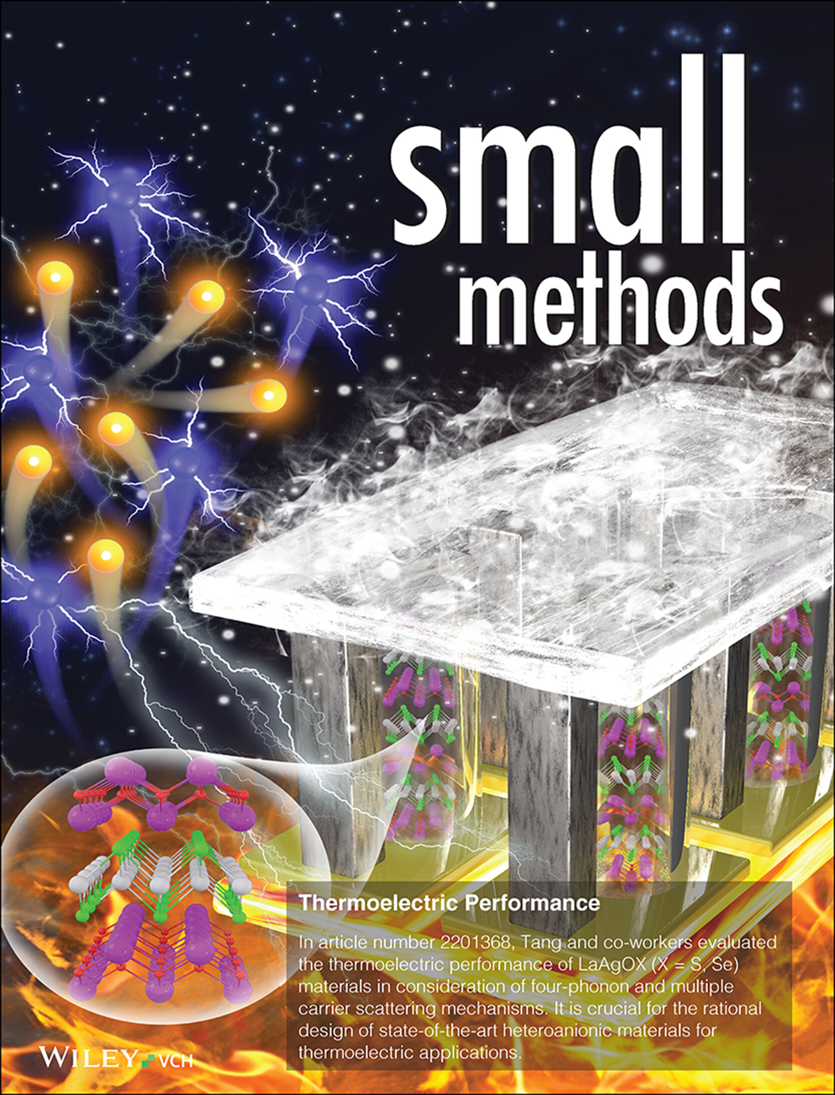 Theoretical Prediction of Thermoelectric Performance for Layered LaAgOX (X = S, Se) Materials in Consideration of the Four-Phonon and Multiple Carrier Scattering Processes (Small Methods 3/2023) Volume 7 Issue 3, 2023