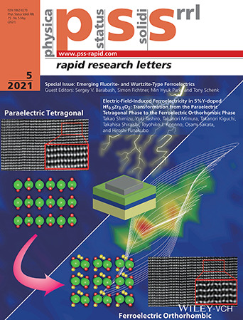 Electric-Field-Induced Ferroelectricity in 5%Y-doped Hf0.5Zr0.5O2: Transformation from the Paraelectric Tetragonal Phase to the Ferroelectric Orthorhombic Phase Volume 15 Issue 5, 2021