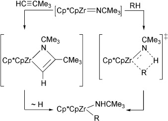Kinetic Control and Multiple Mechanisms for C<span class='icomoon'></span>H Bond Activation by a ZrN Complex