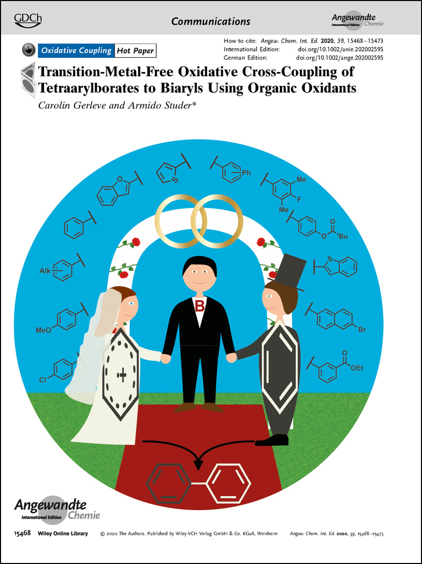 Frontispiece: Transition-Metal-Free Oxidative Cross-Coupling of Tetraarylborates to Biaryls Using Organic Oxidants Volume 59 Issue 36, 2020