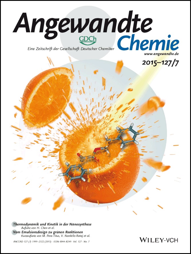 Titelbild: Kontrollierte Freisetzung von verkapselten flüchtigen bioaktiven Verbindungen durch Brechen der Kapselwand als Folge einer lichtinduzierten Gasbildung (Angew. Chem. 7/2015)