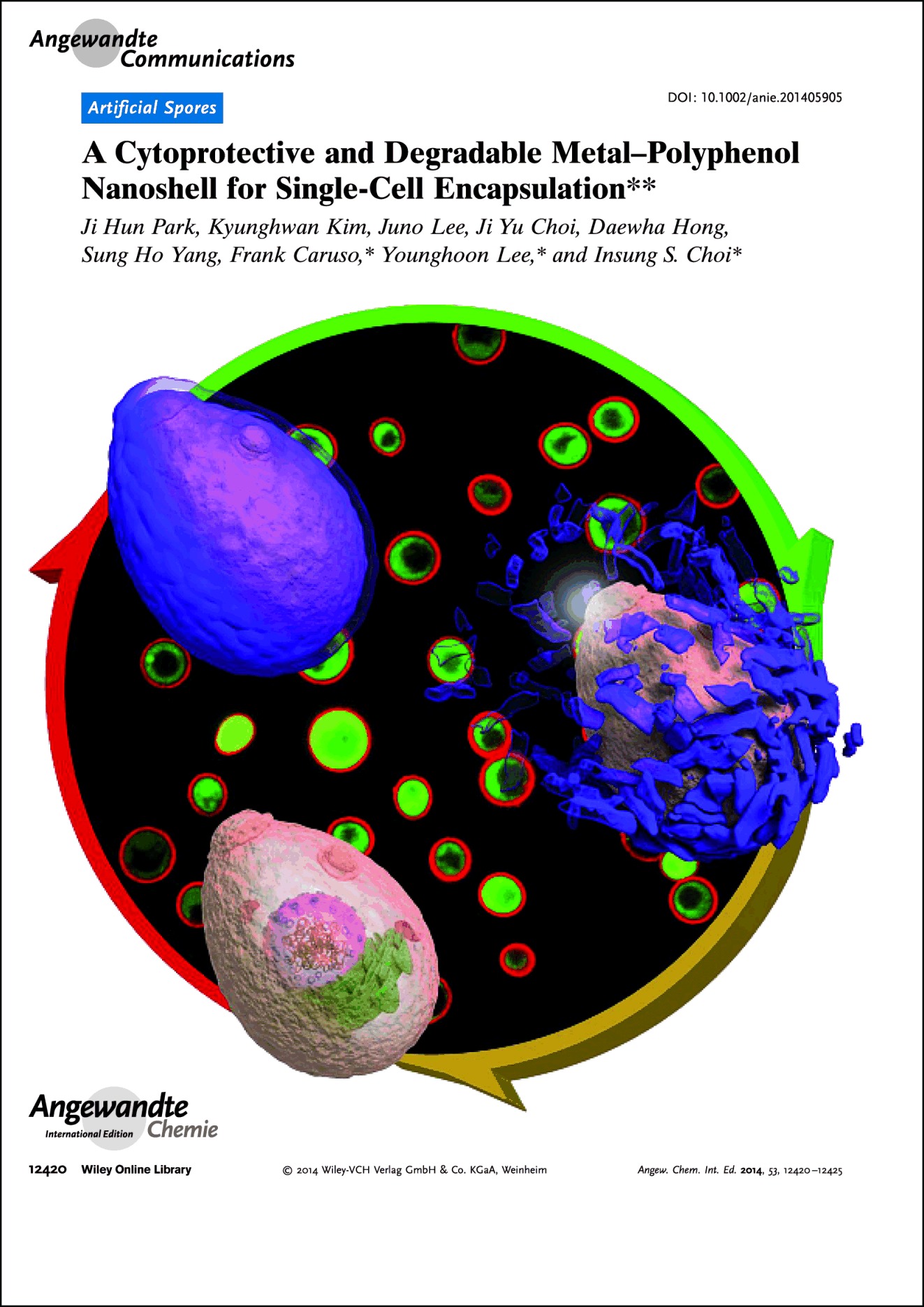 Frontispiece: A Cytoprotective and Degradable Metal–Polyphenol Nanoshell for Single-Cell Encapsulation