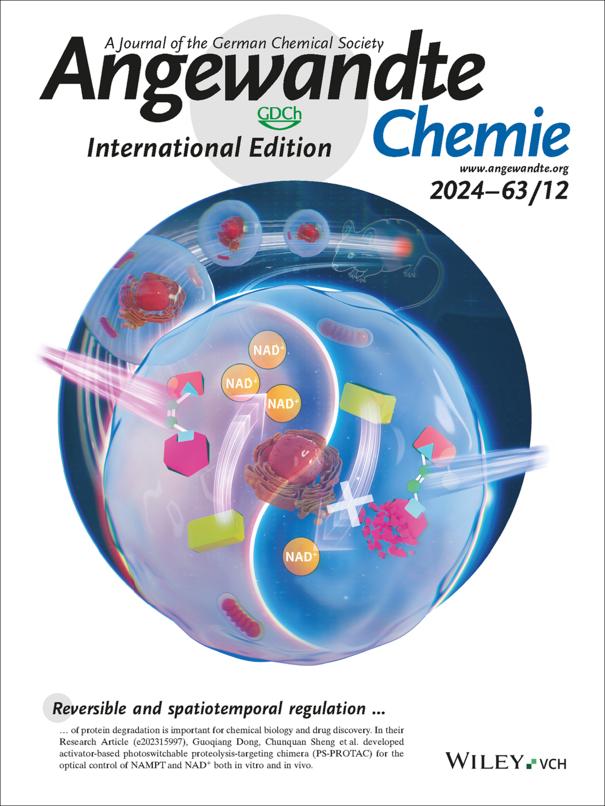 Inside Back Cover: Photoswitchable PROTACs for Reversible and Spatiotemporal Regulation of NAMPT and NAD+ (Angew. Chem. Int. Ed. 12/2024) Volume 63 Issue 12, 2024