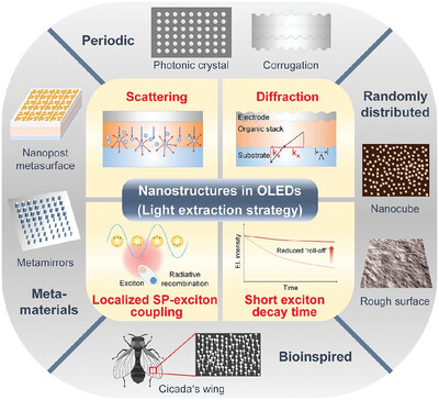 Nanostructures in Organic Light-Emitting Diodes: Principles and Recent Advances in the Light Extraction Strategy