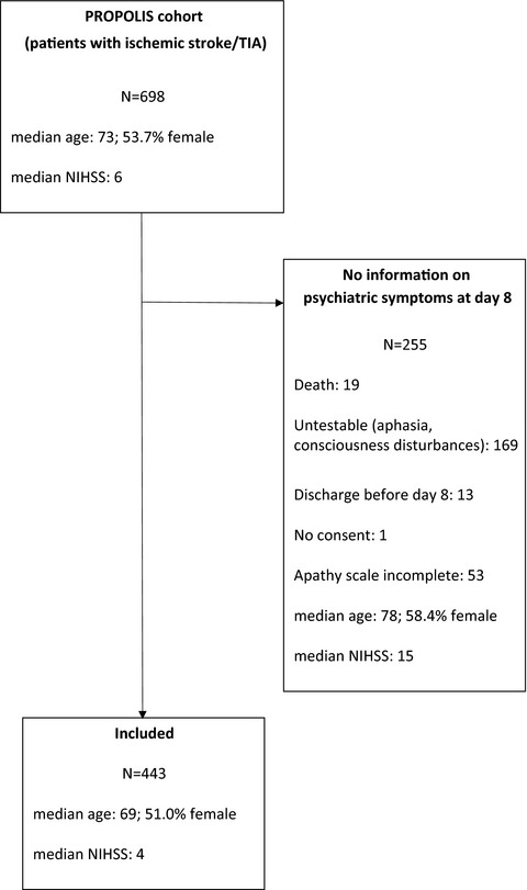 Early apathetic, but not depressive, symptoms are associated with poor outcome after stroke